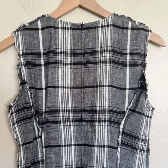 Zara 100% Linen Plaid Sleeveless Maxi - Picture 4 of 5